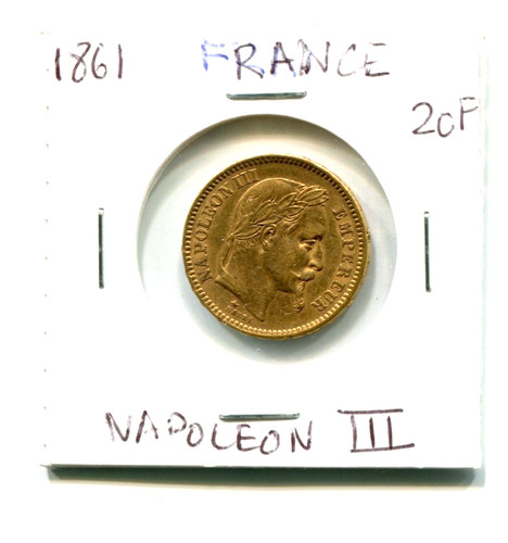 1861 gold france francs - 1861,