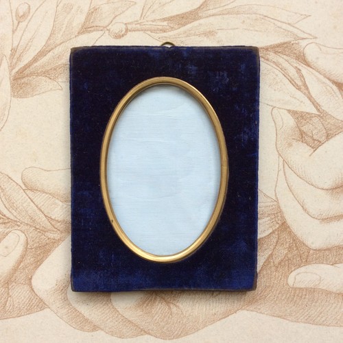 Cadre ancien velours - cadre, verre