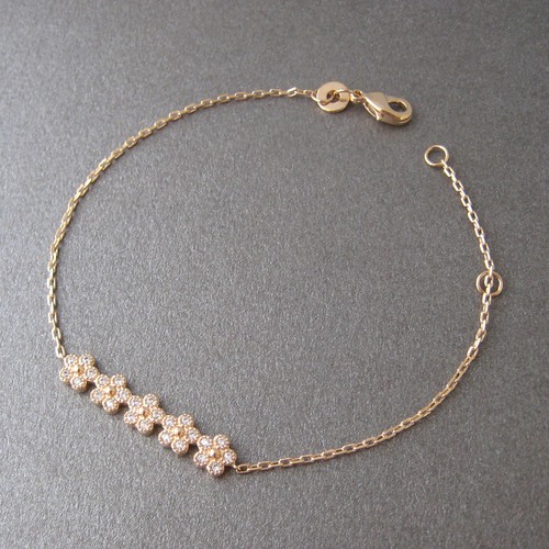 Bracelet fleurs serti - , de