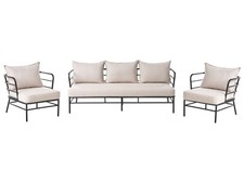 Ensemble de Jardin Canapé 3 Places et 2 Fauteuils en Aluminium avec Coussins Épa