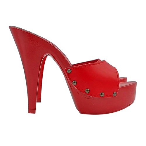 Mule rouge avec partie - rouge,