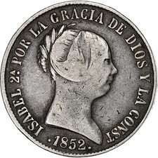 [#1029271] Espagne, Isabelle II, 10 Reales, 1852, Madrid, Argent, VF(30-35), KM:595.