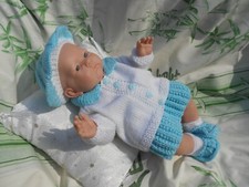 ensemble jupe 4 pces fait main bébé ou compatible avec poupée reborn 48cm