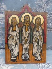 Icône Orthodoxe peinture sur bois feuille d'or 30cmX21cm bon état  Vintage Saint