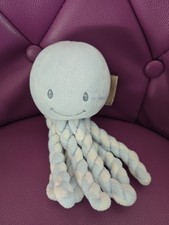 doudou pieuvre bleu Et Blanc