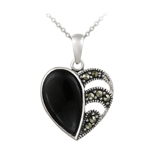 925 argent marcassite - 925, onyx