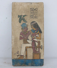 ANCIENNE STÈLE PHARAONIQUE EN BOIS D'Horus infirmière égyptienne (AK)