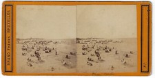 Originale Photo 19ème Stereo - BELGIQUE Ostende  Plage (Brand Frères, Bruxelles(