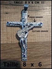 Exclusivité!! CROIX JOHNNY HALLYDAY  8 X 6 CM !!! + 2 CORDONS 5 et 3 MM !!!