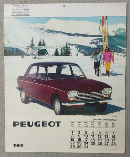 Peugeot calendrier 1968 - peugeot.,