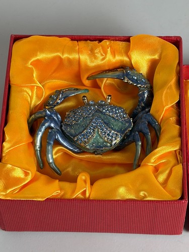 Bejeweled blue crab enamel - crab,