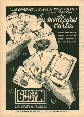 Publicité ancienne gustin - ancienne,