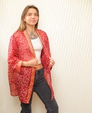 Veste Kimono Duster En Soie