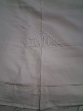 drap ancien brodé avec chiffre