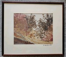 Beau Tableau Végétal Herbiers  Signé Date Composition Mixte 