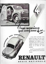 PUBLICITE AUTOMOBILES 4 CV