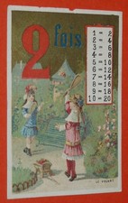 CHROMO 1890-1910 LE HAVRE PIEDFORT TABLE MULTIPLICATION FILLETTES JEU DE VOLANT
