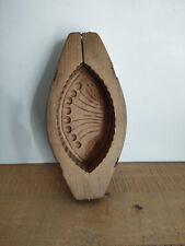 Ancien Moule À Beurre en Bois Sculpté Art Populaire Décor Floral - Vintage 2