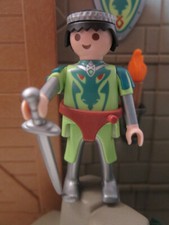 Prince custom elfe celte dragon vert PLAYMOBIL 4836 Chevalier soldat château