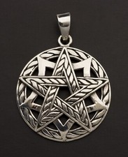 Pentagramme Pentacle bijou ésotérique Pendentif en Argent 925 de 6 gr.  # 25880