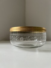 Coupe à fruits en cristal et métal doré