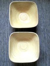 lot 2 SALADIER ASIATIQUE en BAMBOU LAQUE carré 25cm lacquered bamboo salad bowl