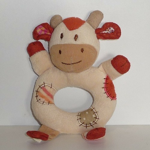 Doudou hochet vache nature - hochet,