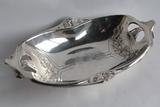 GALLIA Corbeille à pain métal argenté Art Nouveau (68102)