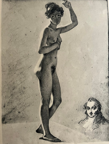 Estampe ancienne etude de - "etude,