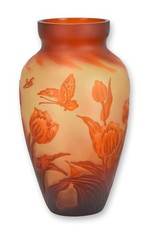 Vase en verre galle-style « tulipe » réplique design rétro décoration