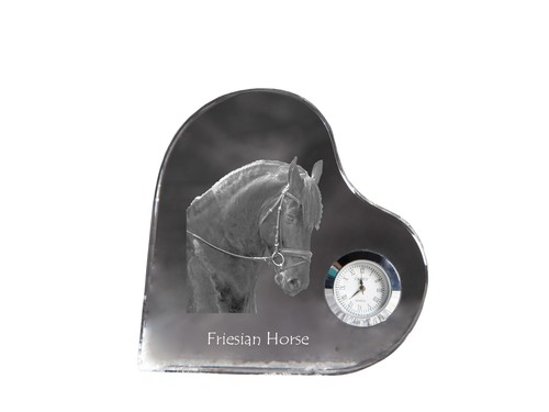 Cheval frison horloge forme - cheval,