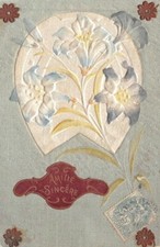 CPA Fantaisie gaufrée, Iris bleu