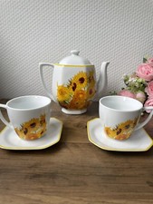 Théière Service À Café/Thé 2 Personnes Porcelaine Motifs Tournesols De Van Gogh 