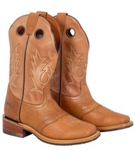 Botte western unisexe en veau