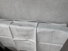 Linge Ancien 6 Serviettes Damasse De Soie A Broder Décor Fleurs Motif Roses