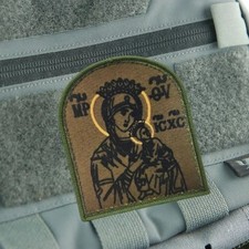 PATCH ORTHODOX ICON VIRGIN MARY ✝️ RELIGIOUS MILITARY EMBROIDERED VELCRO®