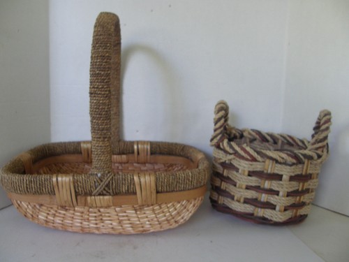 Set oval wicker and - 2,