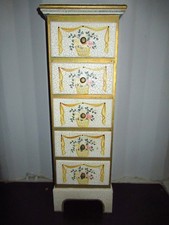 ANCIEN PETIT CHIFFONNIER 5 TIROIRS STYLE VENITIEN BOIS PEINT-MADE IN ITALIE
