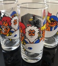 Vintage lot 3 verres publicitaire FINA OUM le Dauphin Galak