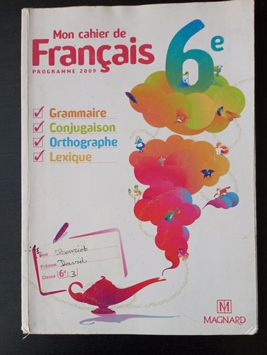 Mon cahier français 6e - mon, de