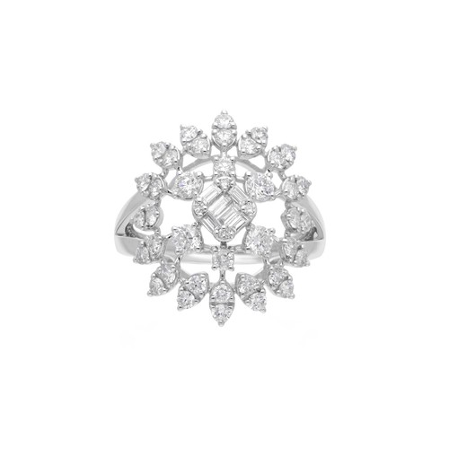 Bague cluster diamants pave - bague,