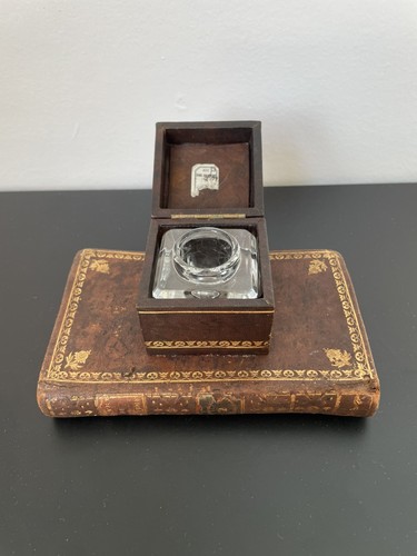 Ancien encrier cristal coffret - cristal,