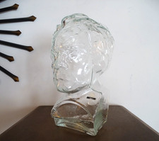 Tete chapeau / marotte verre moulé Ingrid Glas Ludwig von Beethoven vintage 1970