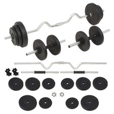 2x Haltère 30,5 kg Fitness Exercice Musculation Poids Entraînement vidaXL