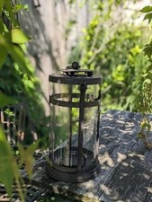 LANTERNE CYLINDRE VERRE LANTERNE METAL SHABBY AUTOMNE DECO JARDIN METAL