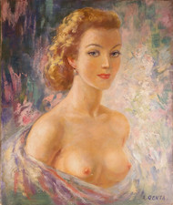 Peinture nu féminin par Albert GENTA (1901-1989), huile sur toile, années 30-40