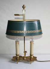 Lampe bouillotte d'appoint, abat-jour tole peint, style Empire, hauteur 42 cm