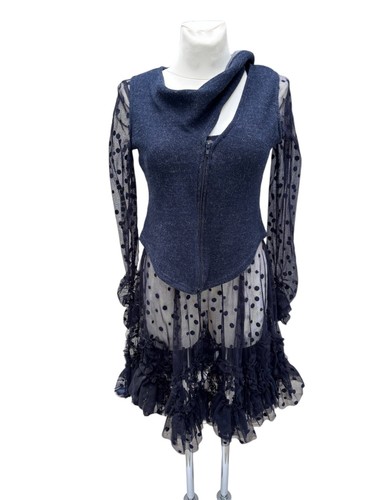 Robe gilet assortie bleu - robe, et