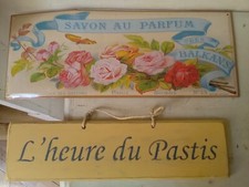 LOT PUBLICITE SAVON BALKANS PASTIS VINTAGE METAL LITHOGRAPHY REPLICA ADVERTISE