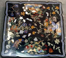 24 " Marbre Table Haut Demi-Précieuses Pierres Handmade Art Pièce Décor